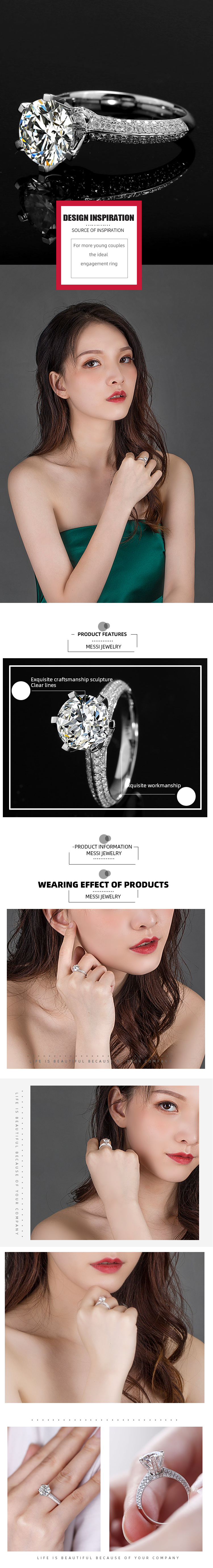 Messi Alahas - Messi Alahas manufacturer china 14k 18k puti nga bulawan 2 carats diamante moissanite engagement singsing sa kasal singsing 10