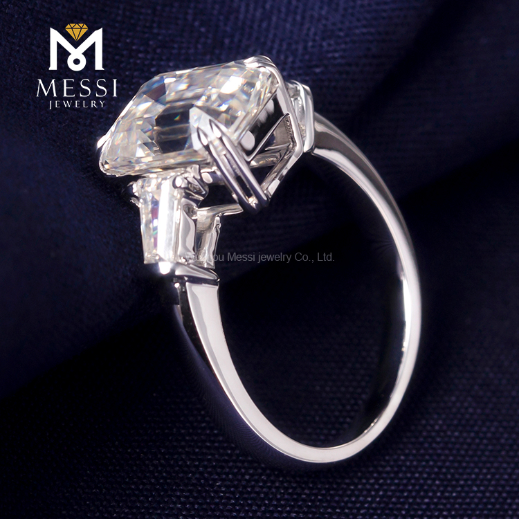 Messi Jewelry - MS-240 Messi Jewelry wholesale price 18K white gold 4 carat emerald cut DEF VVS moissanite women ring Rings 14