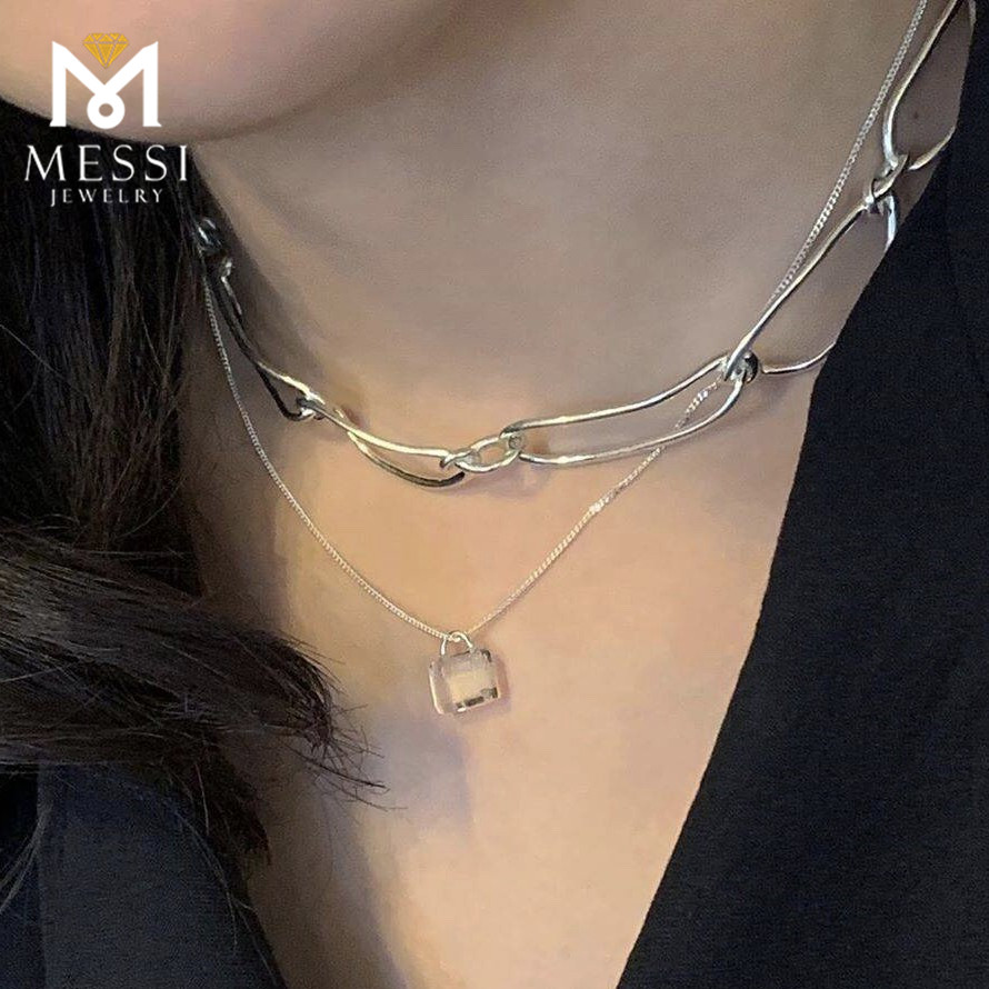 Messi Jewelry - Messi Jewelry Instagram Bloger Tendente Declaración de moda Collar de moda Forma Joyería personalizada en 925 Collar de plata o oro 10