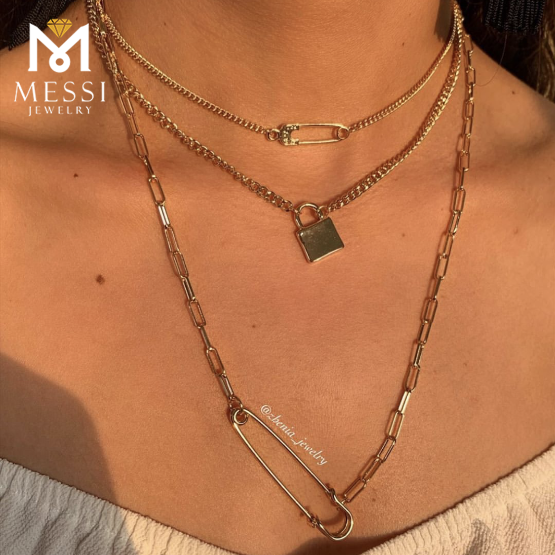 Messi Jewelry - Messi Jewelry Instagram Bloger Tendente Declaración de moda Collar de moda Forma Joyería personalizada en 925 Collar de plata o oro 12