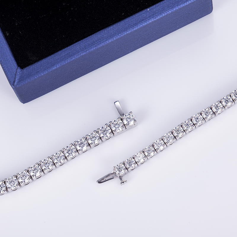 Bijoux Messi - Chain de tennis Moissite 9k 10k 14k 18k Gold Moissanite Bracelet Bracelet de tennis & Collier 14