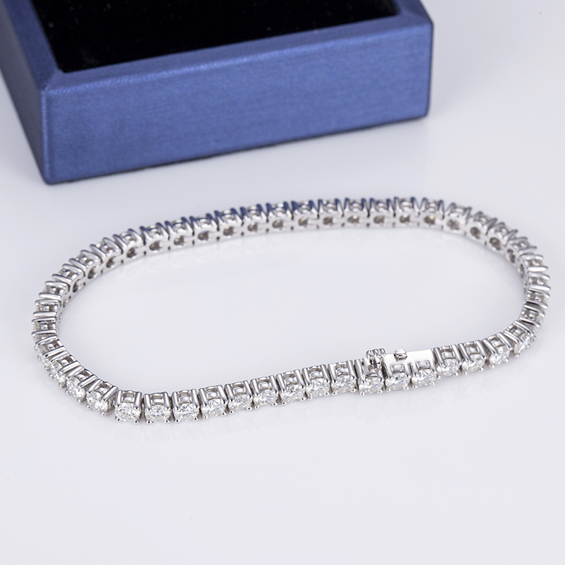Bijoux Messi - Chain de tennis Moissite 9k 10k 14k 18k Gold Moissanite Bracelet Bracelet de tennis & Collier 13