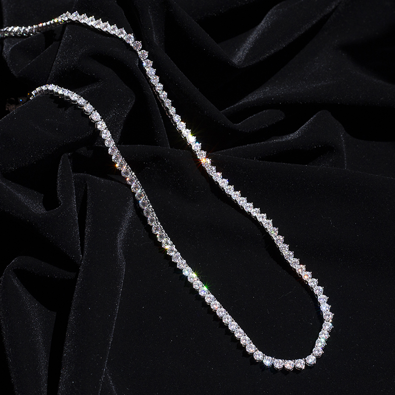 Messi Jewelry - Iced Out Moissanite Diamond Tennis Chains 10K 14K 18K Gold Tennis Chains Necklace Tennis Bracelet & Necklace 10