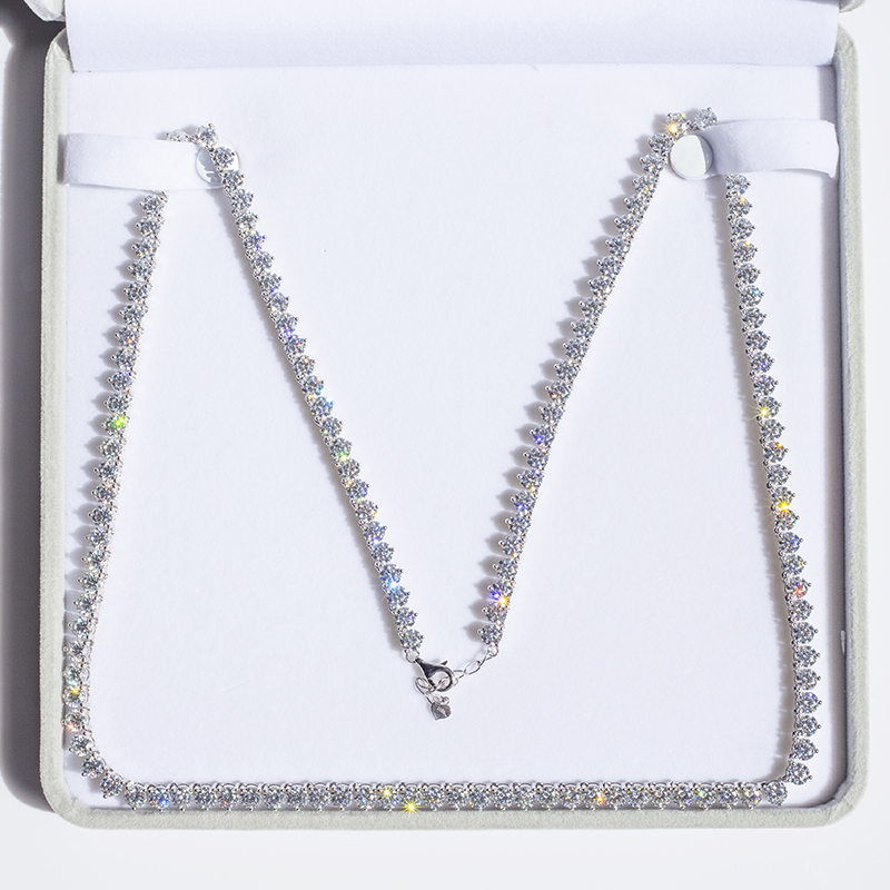 Messi Jewelry - Iced Out Moissanite Diamond Tennis Chains 10K 14K 18K Gold Tennis Chains Necklace Tennis Bracelet & Necklace 17