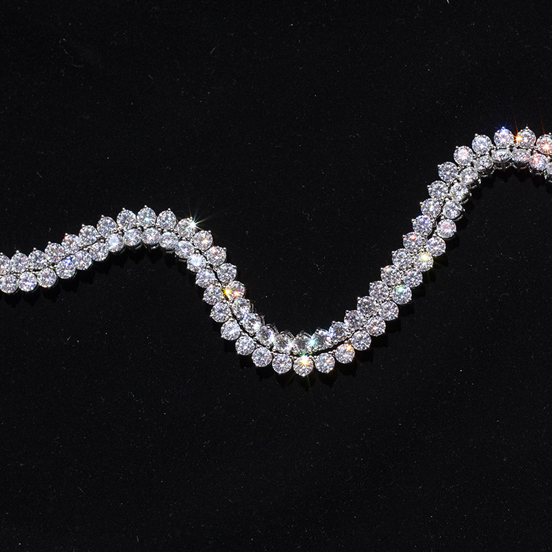 Messi Jewelry - Iced Out Moissanite Diamond Tennis Chains 10K 14K 18K Gold Tennis Chains Necklace Tennis Bracelet & Necklace 16