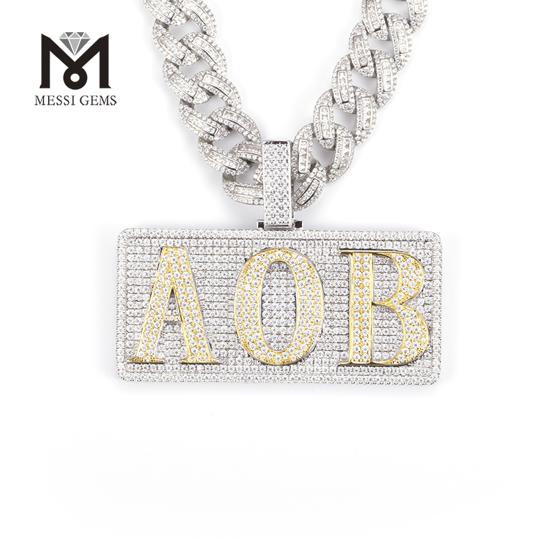 Messi Alahas - Iced Out Hiphop High Quality Micro Pave moissanite diamante pendant Moissante Pendant 8