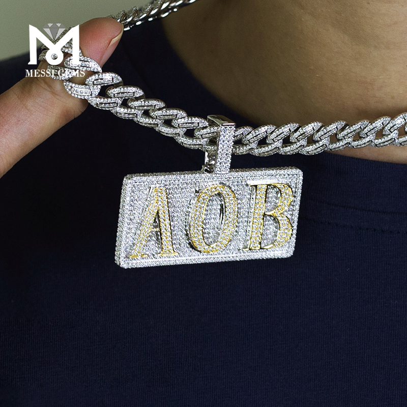 Messi Alahas - Iced Out Hiphop High Quality Micro Pave moissanite diamante pendant Moissante Pendant 9