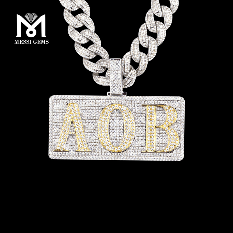 Messi Alahas - Iced Out Hiphop High Quality Micro Pave moissanite diamante pendant Moissante Pendant 10