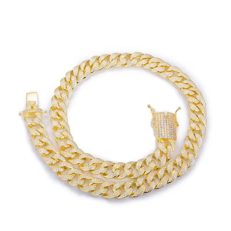 High-Tech 925 Silver Hiphop Miami Style Cuban Necklace 3