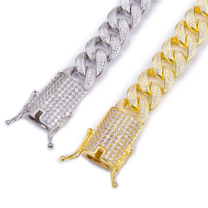 Messi Jewelry - 20inch 22inch 925 silver hiphop jewelry miami style men cuban necklace iced out moissanite cuban link chain Necklace 13