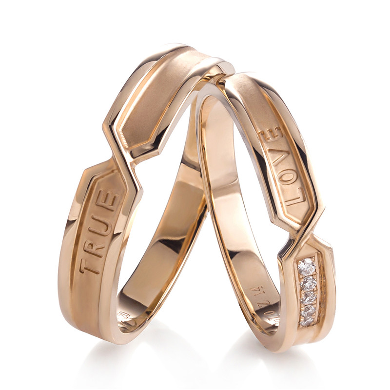 Messi Jewelry - Messi Jewelry Ring Wedding 18K Rose Gold Life Natural ...