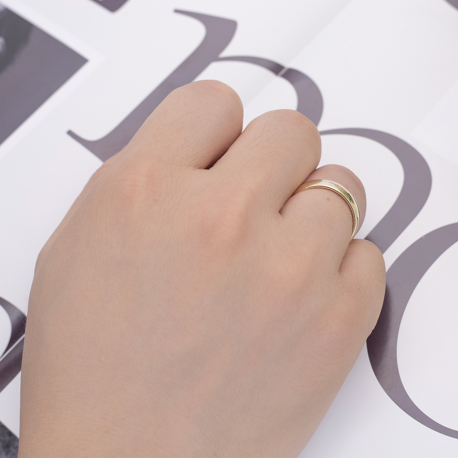 Messi Alahas - MS-450 14K Solid nga Bulawan nga Kasal nga Lalaki nga Singsing sa Kasal nga Band 16