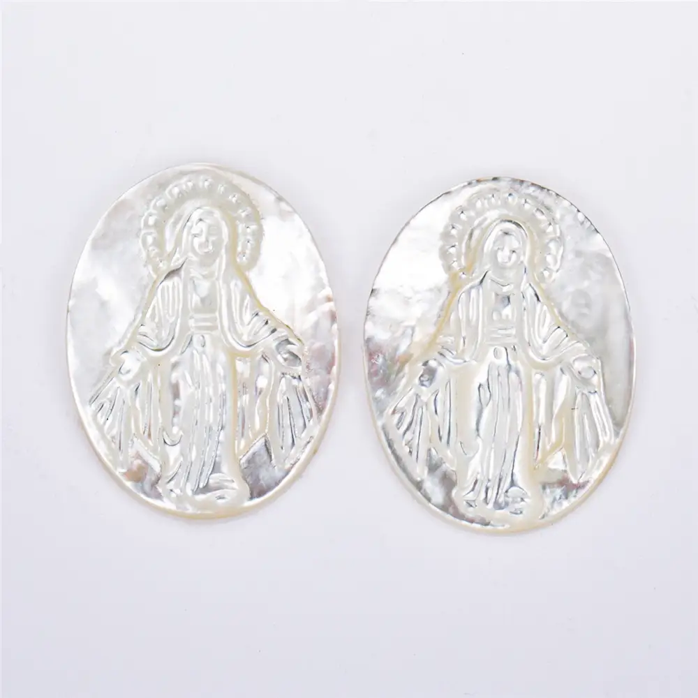 Messi Jewelry - OVAL White Bluse MARIA Shell Mother of pearl Mother Of Pearl 1