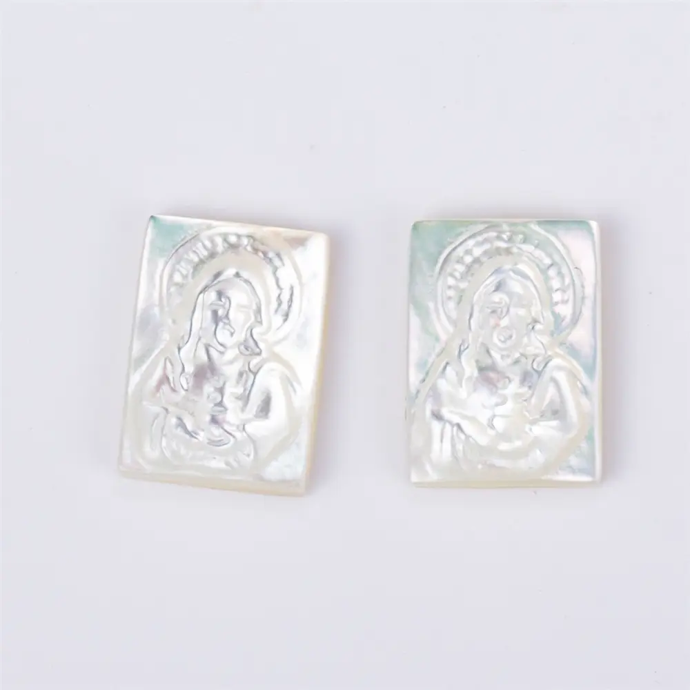 Gioielli Messi - Cuore rettangolare Gesù Shell Madre di Pearl Madre di Pearl 1