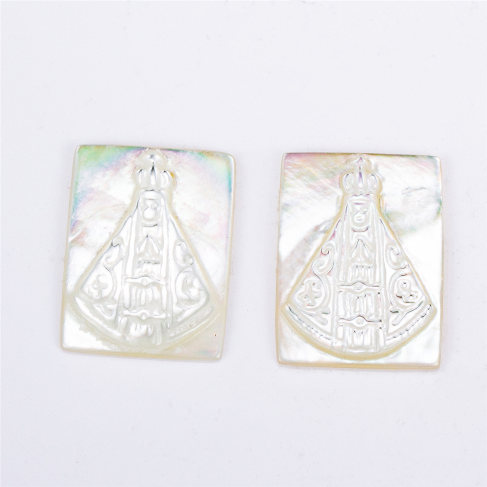 Messi Jewelry - OVAL White Black APARECIDA Shell Mother of pearl Mother Of Pearl 10