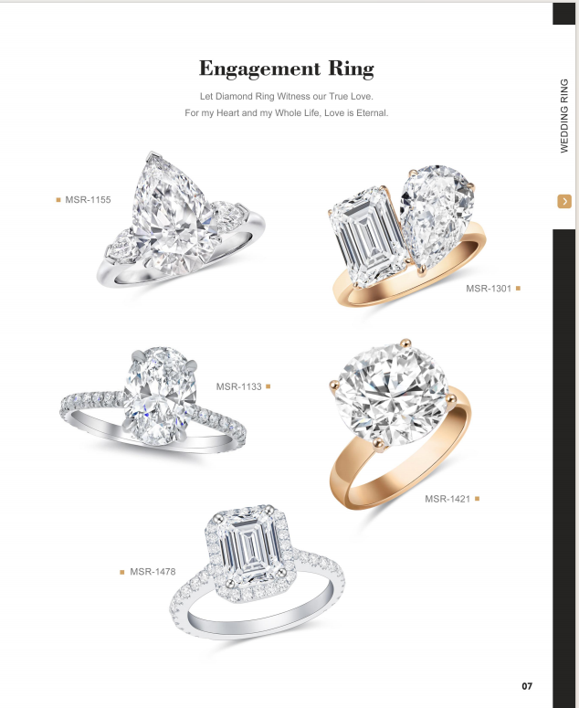 Bague solitaire en diamant de laboratoire en forme de cœur en or blanc 18 carats MSR-1814 16