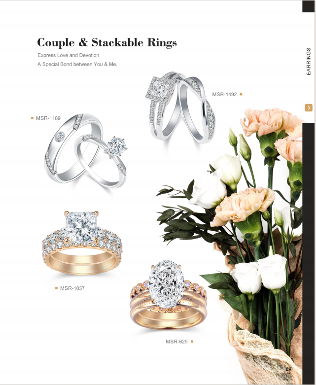 Bague solitaire en diamant de laboratoire en forme de cœur en or blanc 18 carats MSR-1814 17