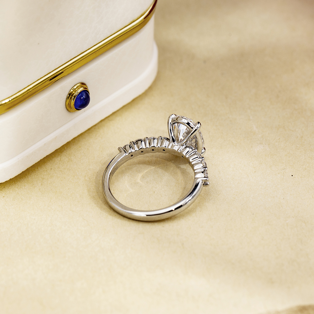 MSR-1712 Messi Jewelry Oval Cut CVD 2.5CT Lab Diamond 18k White Gold Engagement Rings Custom Ring 13