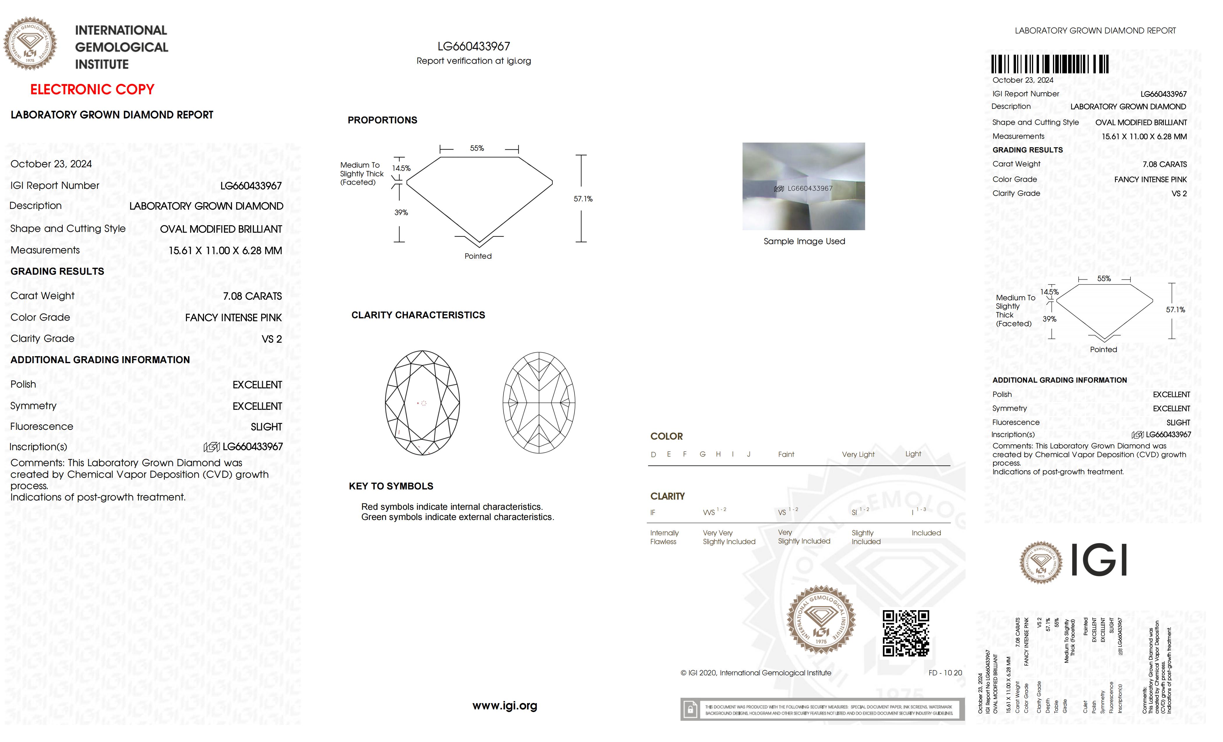 Messi Jewelry Lab Diamond Pink Oval 5.66ct 4.91ct 7.73ct 7.08ct Engrospris 7