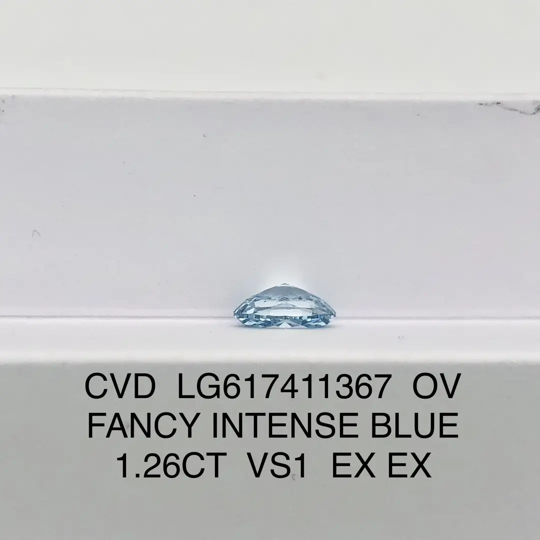 1.26CT Oval Fancy Intense Blue Lab Diamond - Christmas Gift 7