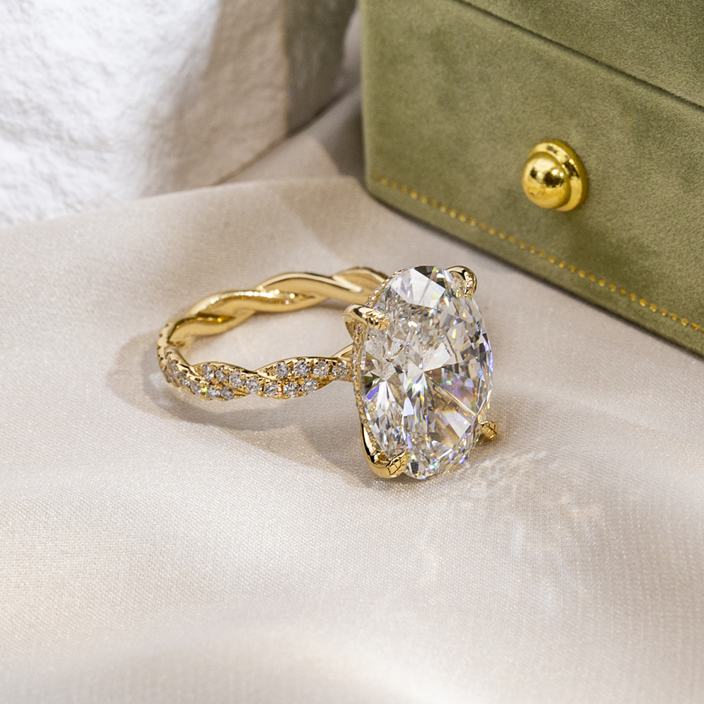 Messi Jewelry MSR-1803 18K  Yellow Gold Customize Jewelry CVD Lab Grown Diamond Ring 7