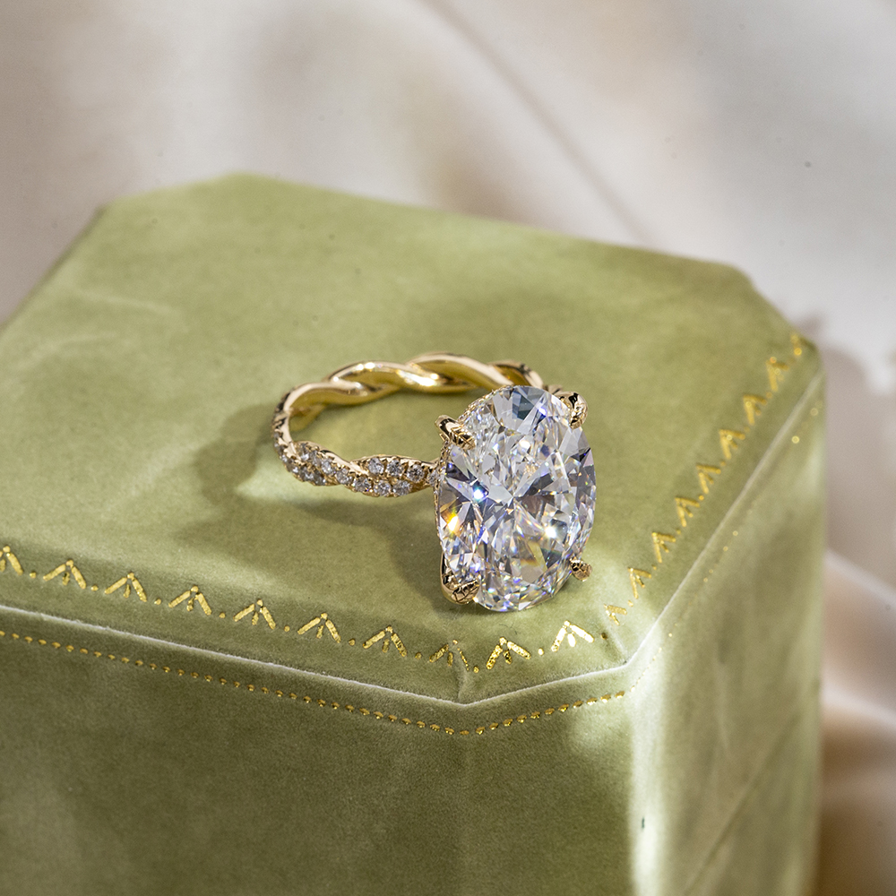 Messi Jewelry MSR-1803 18K  Yellow Gold Customize Jewelry CVD Lab Grown Diamond Ring 9