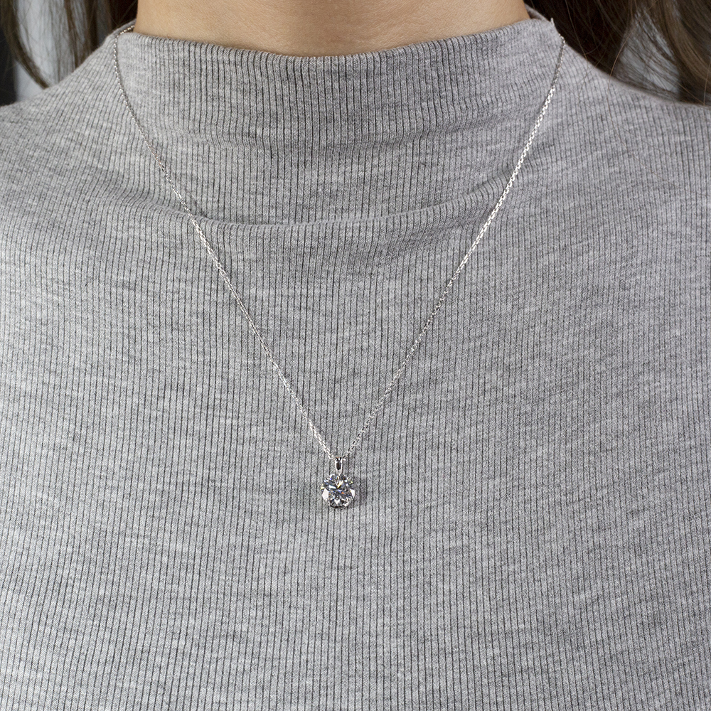 Customize Lab Diamond 18K Gold Necklace - Messi Jewelry - Clustered Tennis Necklace 12