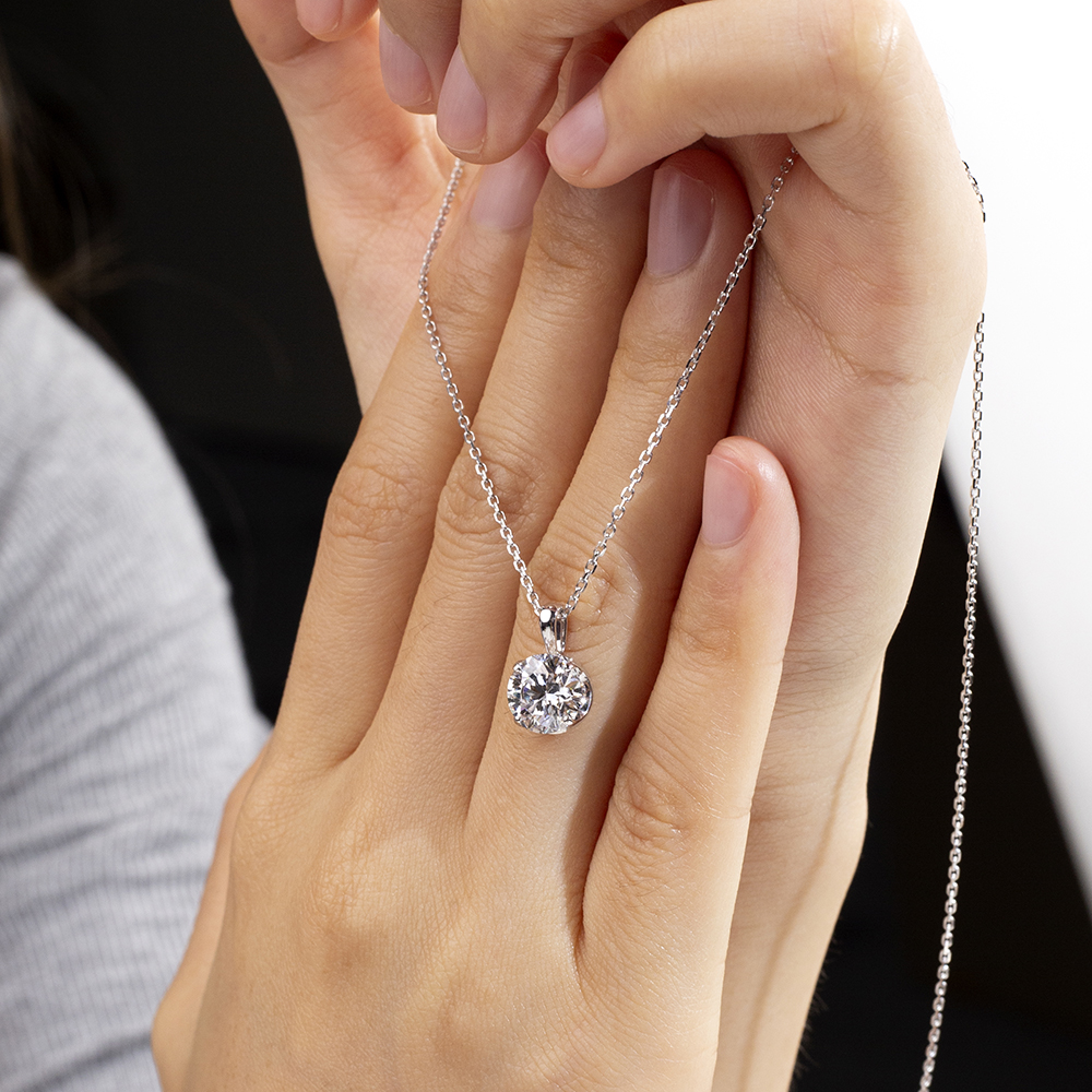 Customize Lab Diamond 18K Gold Necklace - Messi Jewelry - Clustered Tennis Necklace 11