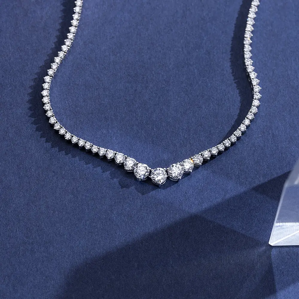 18K Gradual Change Lab Diamond Tennis Bracelet - Messi Jewelry 3