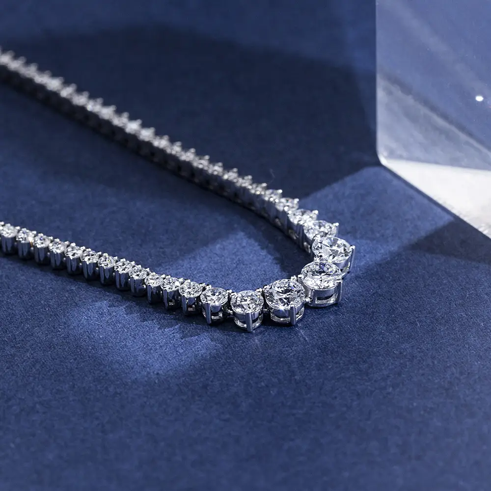 18K Gradual Change Lab Diamond Tennis Bracelet - Messi Jewelry 4