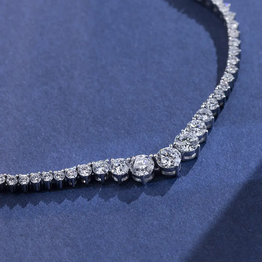 18K Gradual Change Lab Diamond Tennis Bracelet - Messi Jewelry 6