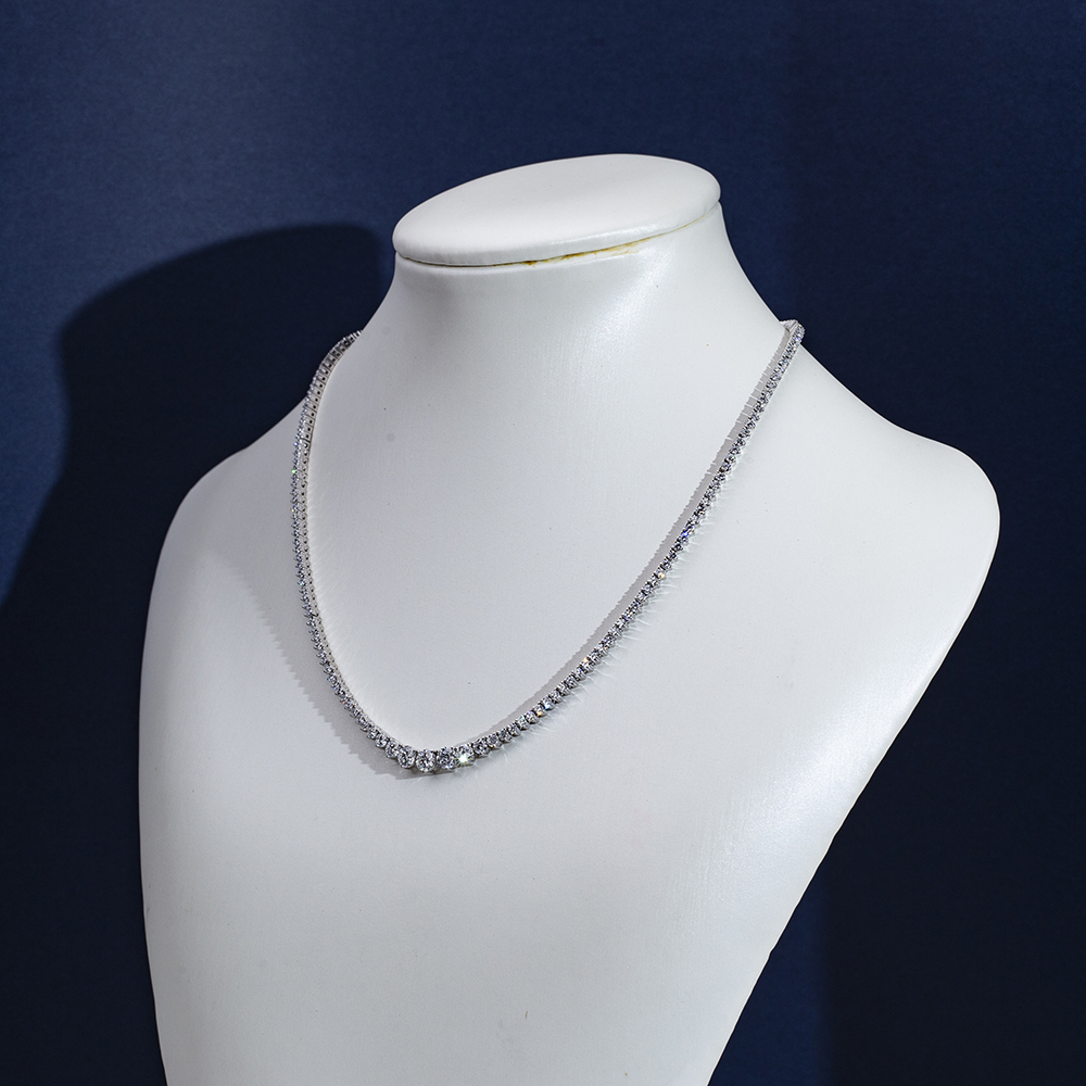 MSN-858 Custom Lab Diamond 18K Gradual Change Tennis Bracelet - Messi Jewelry 8