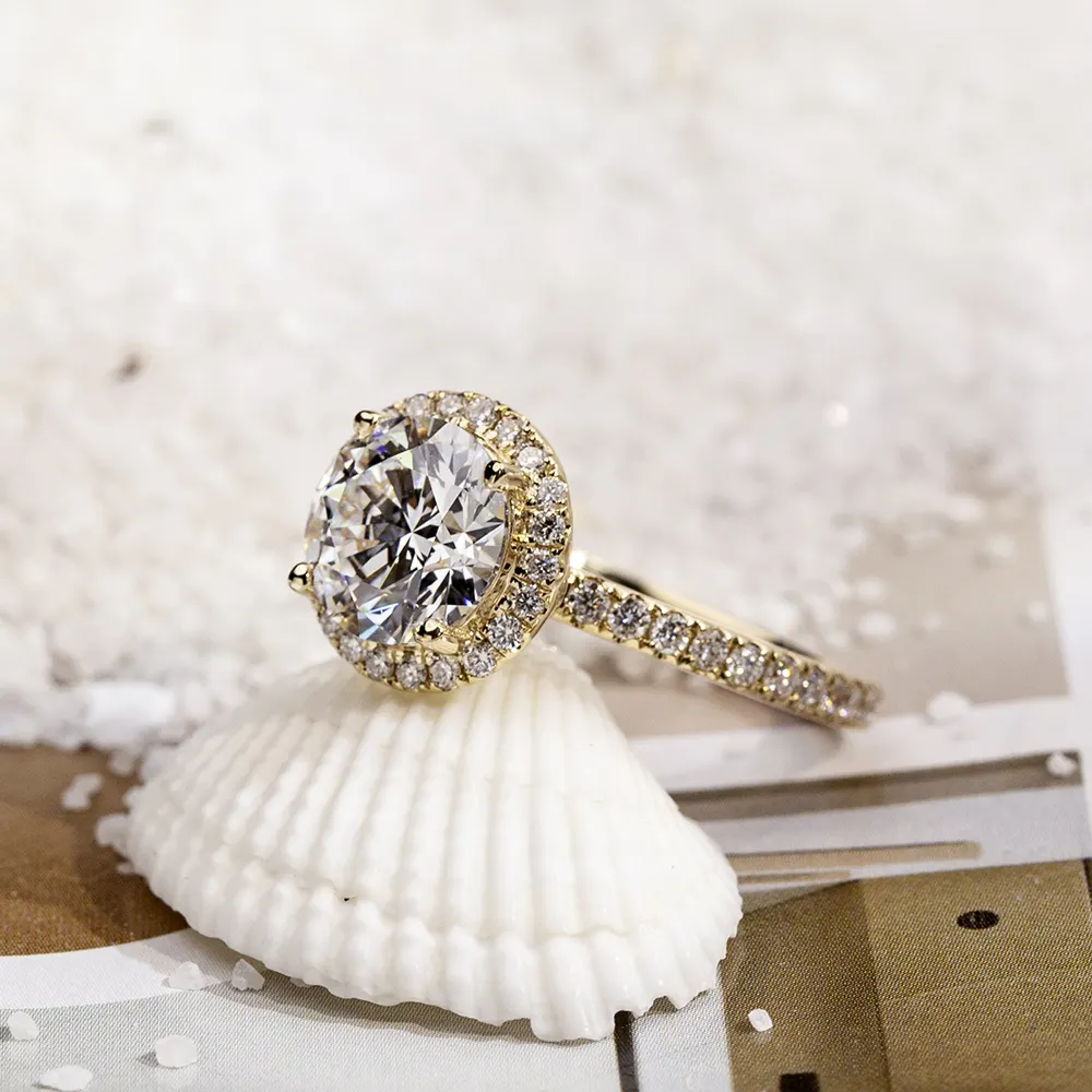 Anello Halo Diamond Custom Lab 18k - Gioielli Messi 3