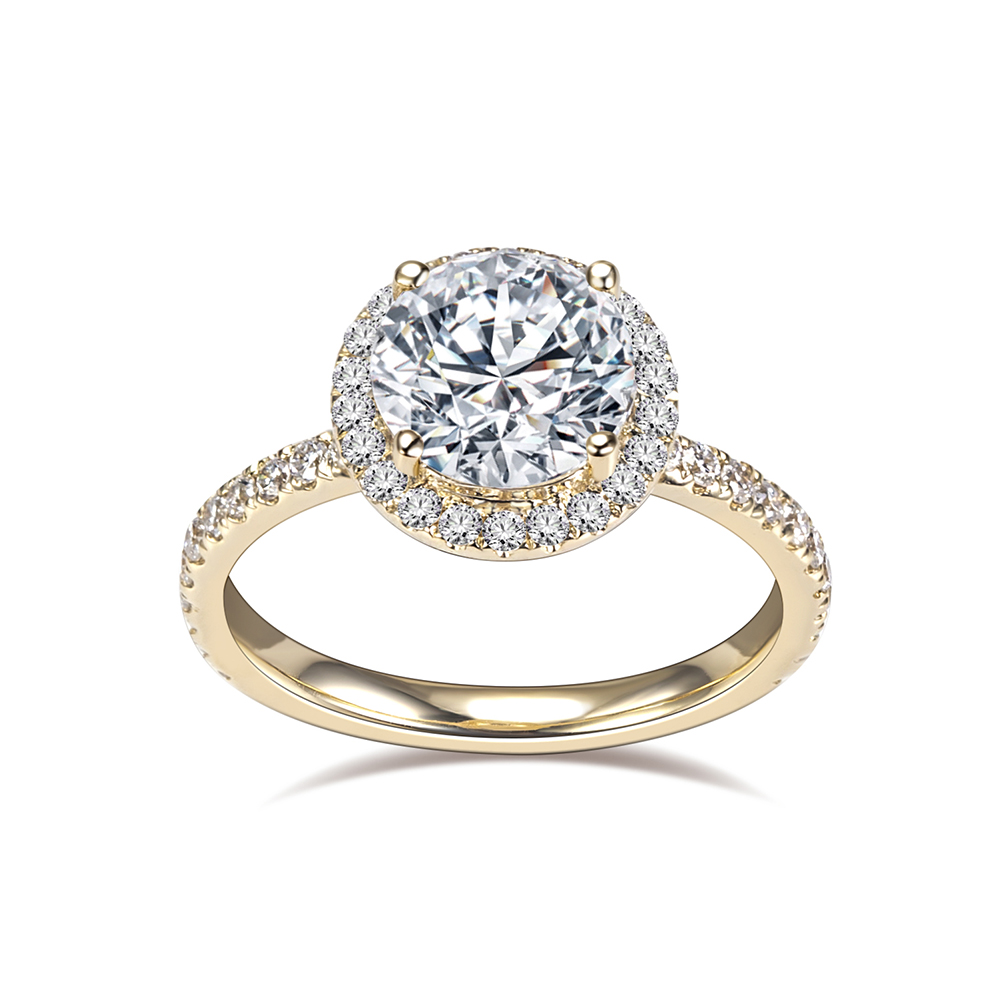 MSR-1701 Customize 18K set with Round Lab Diamond Halo Ring- Messi Jewelry 8
