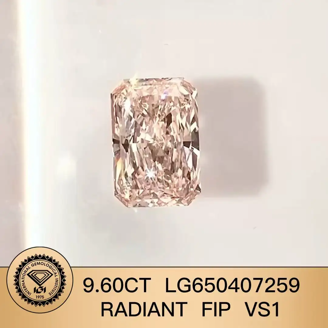 Radiante 9.60ct LG650407259 Fancy intenso rosa VS1 Lab Diamond 1