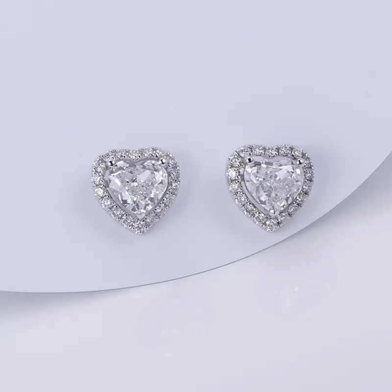 MSE -643 Gioielli Messi 18K 14K Orettrino di diamanti da taglio a cuore in oro bianco in oro 1