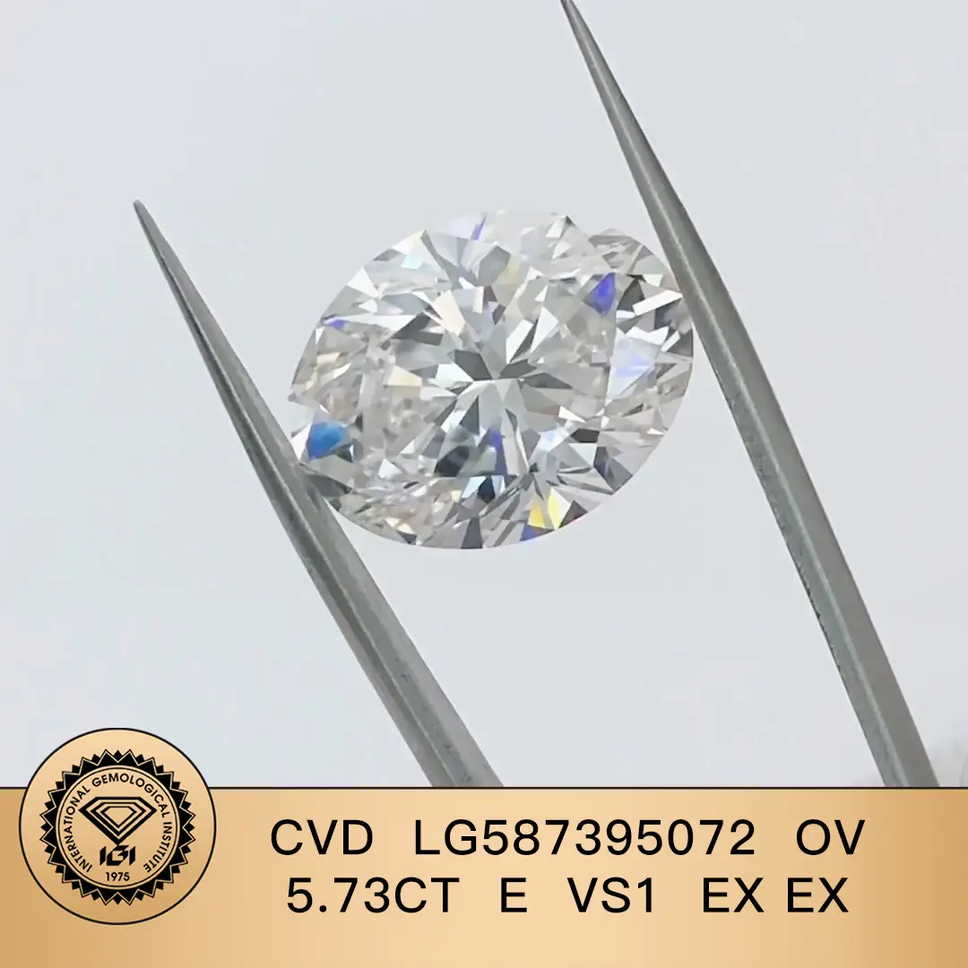 IGI Oval 5,29CT G VS1 EX EX CVD LG587395069 Diamante coltivata da laboratorio 1