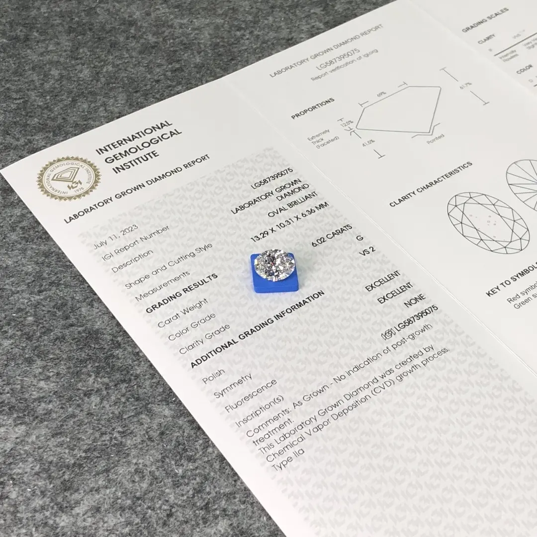 6ct Lab Grown Diamond Lab Grown Diamond Wholesale - Messi Jewelry 3