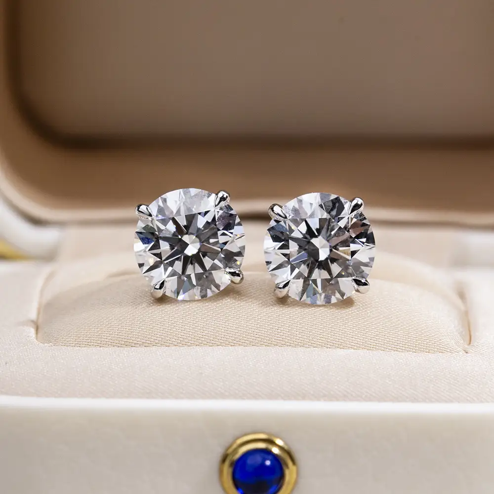 Customized Messi Jewelry White Gold Lab Diamond Earrings 5