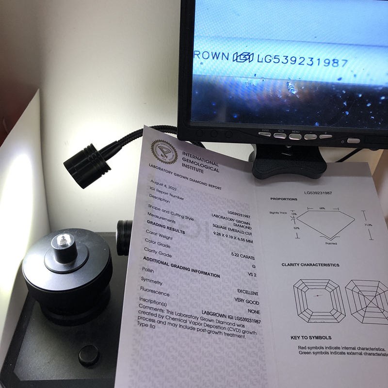 IGI Lab Grown Diamond CVD LG539231987 AS 5.22CT G VS2 EX VG 11