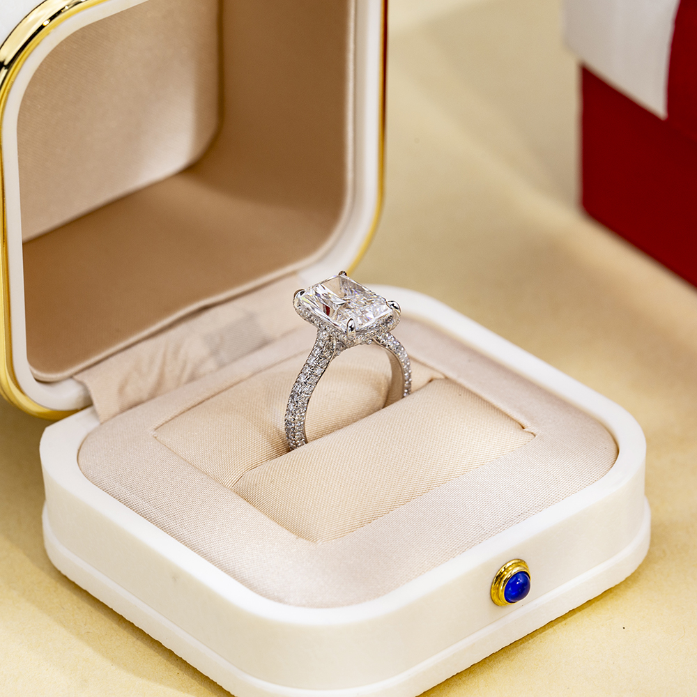 **Radiant Cut CVD Lab Diamond Ring in 18K White & 14K Yellow Gold** 11