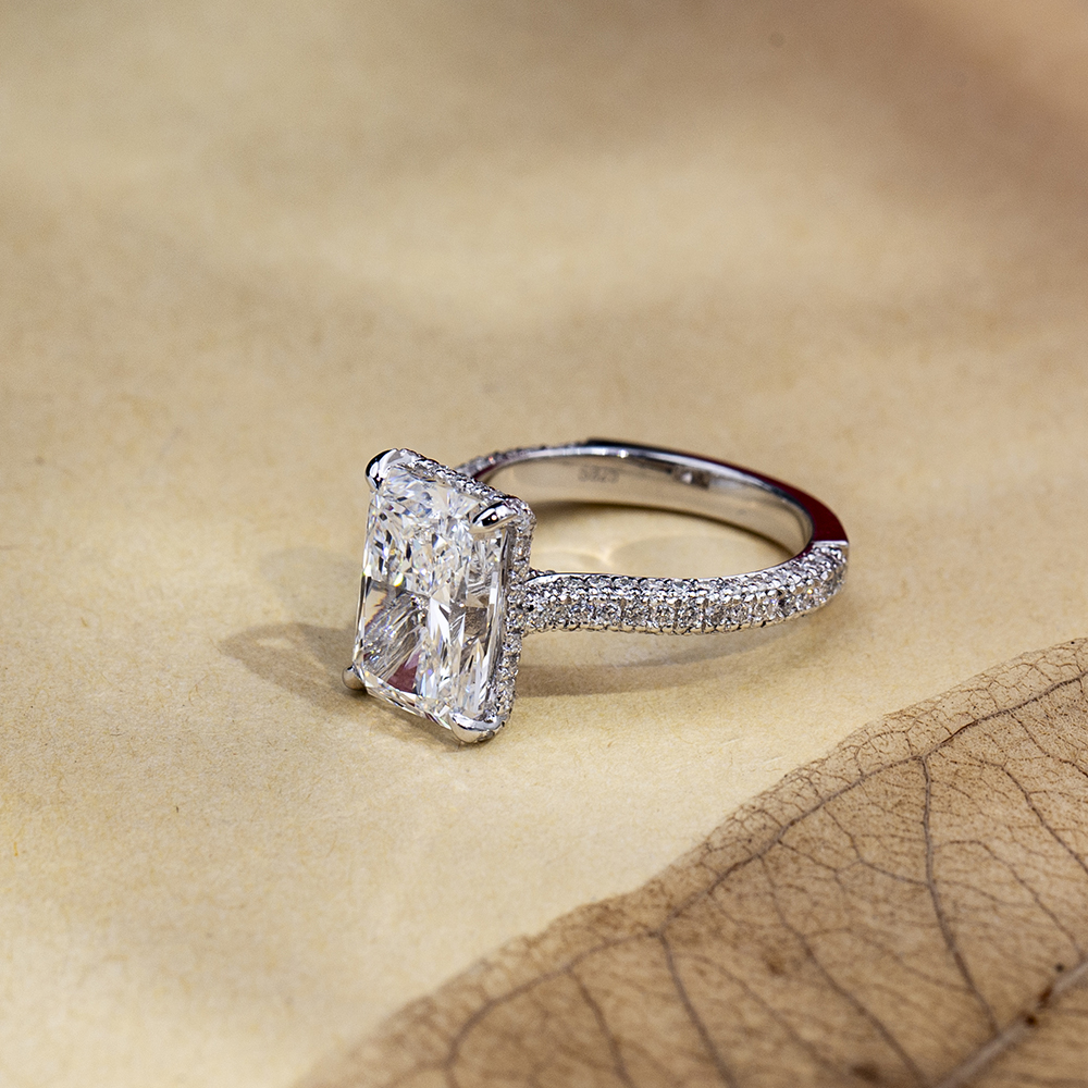 **Radiant Cut CVD Lab Diamond Ring in 18K White & 14K Yellow Gold** 10