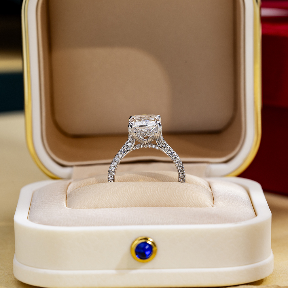 **Radiant Cut CVD Lab Diamond Ring in 18K White & 14K Yellow Gold** 12