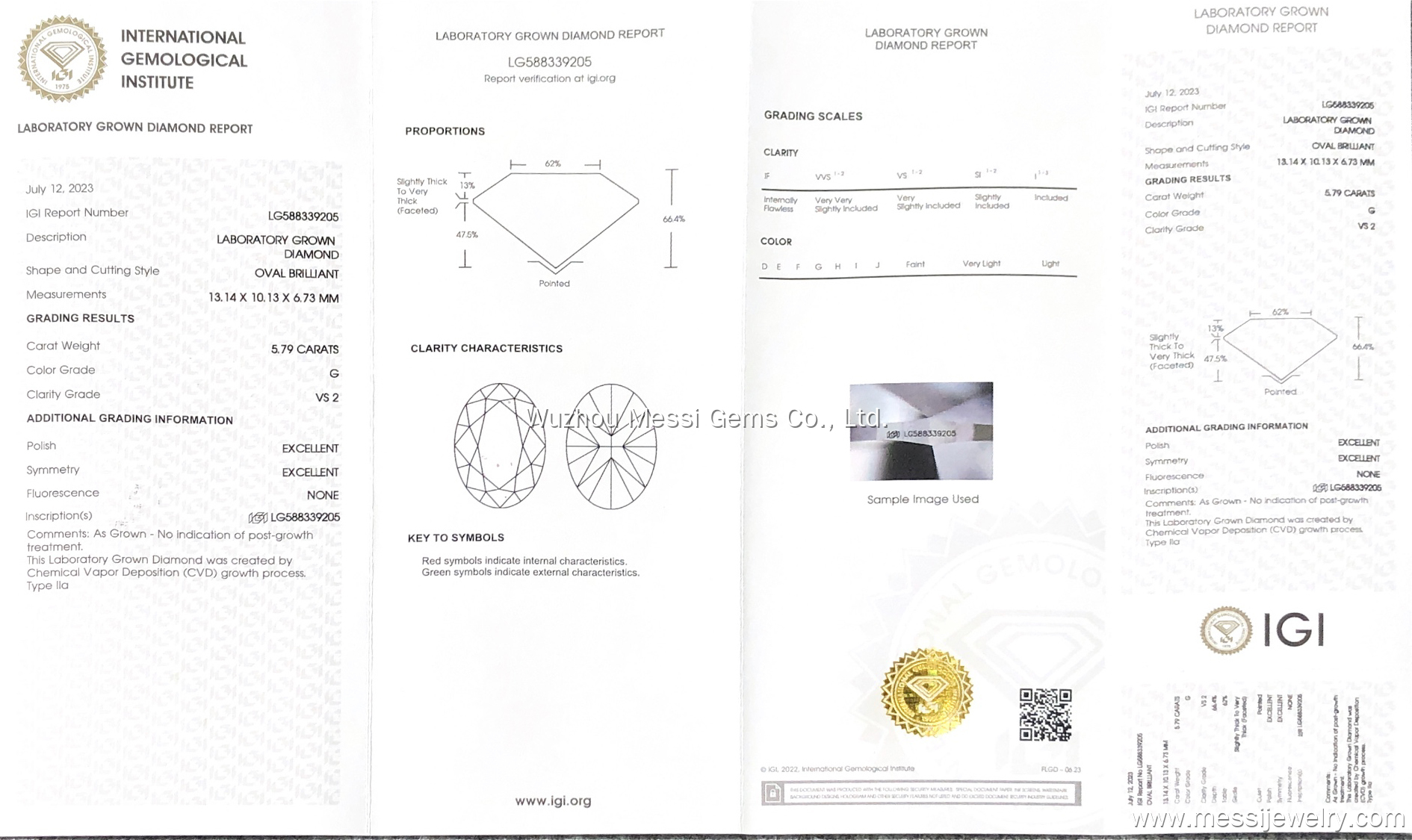 Oval CVD Lab Gibuhat Diamond Lab Gitubo 5.79CT G VS2 IGI Certified LG588339205 | Messi Alahas 11
