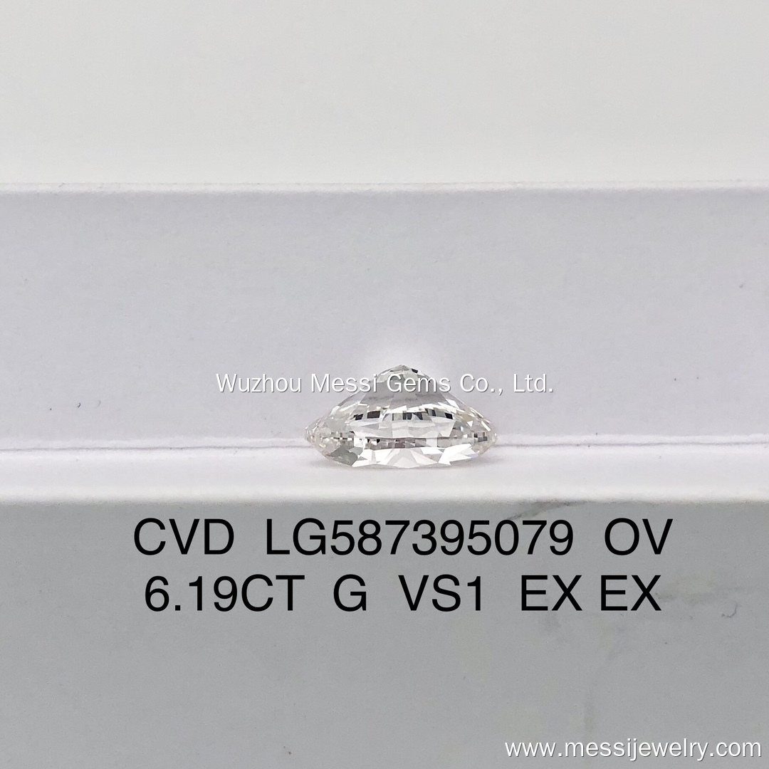 Oval Shape 6.19ct G VS1 HPHT Diamond CVD Lab Grown Diamond IGI Certificate LG587395079 11