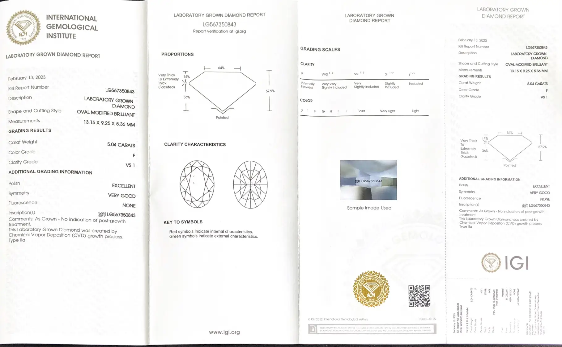 IGI Certified Oval Lab Diamond, Sizes from 0.3 to 20 Carats 3