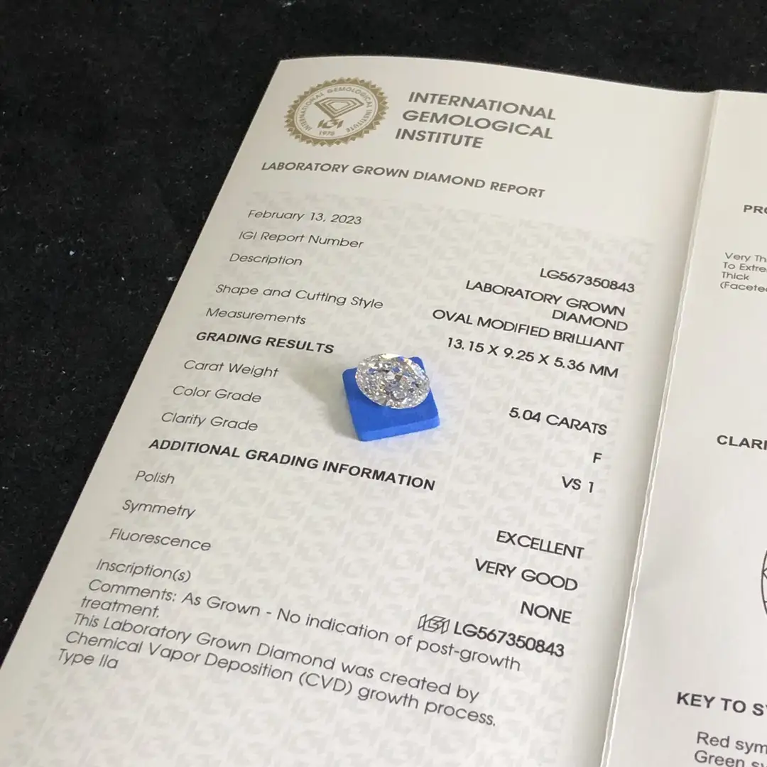 IGI Certified Oval Lab Diamond, Sizes from 0.3 to 20 Carats 6