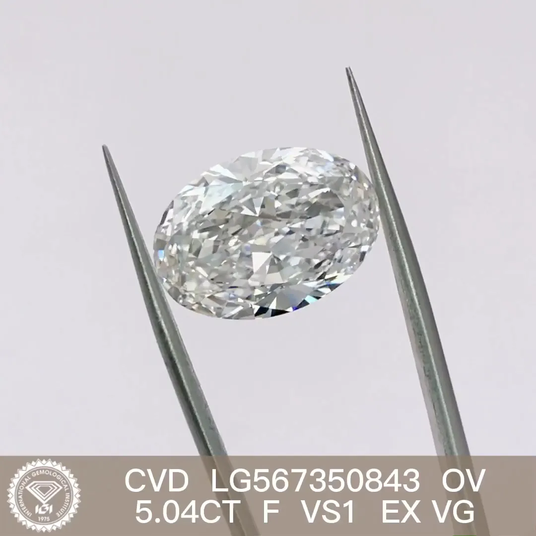 IGI Certified Oval Lab Diamond, Sizes from 0.3 to 20 Carats 4