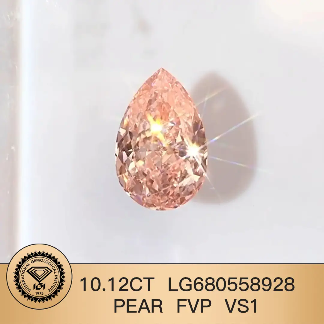 IgI Fancy Vivid Pink Pear Lab Diamond 10.12CT VS1 LG680558928 | Gioielli Messi 1