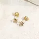 Messi Jewelry MSE-782 Lab Diamond Yellow Gold Earrings 6